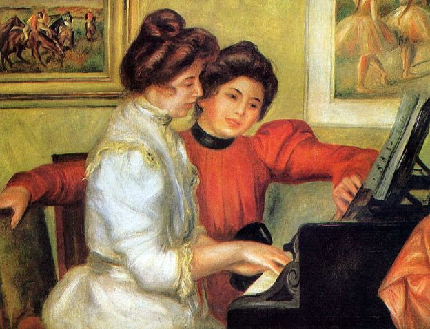 "Yvonne and Christine Lerolle at the Piano" by Pierre-Auguste Renoir