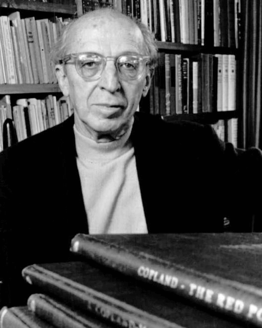 Photo of composer Aaron Copland from the CBS television/New York Philharmonic "Young Peoples' Concerts" series.